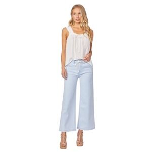 PAIGE Carly Wide Leg Jeans, Light Wash Ankle Length, Size 32